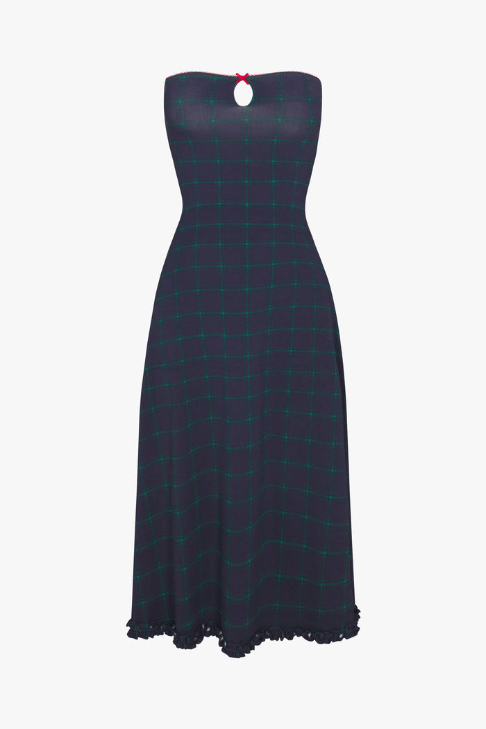 KEYHOLE TUBE DRESS IN OXFORD