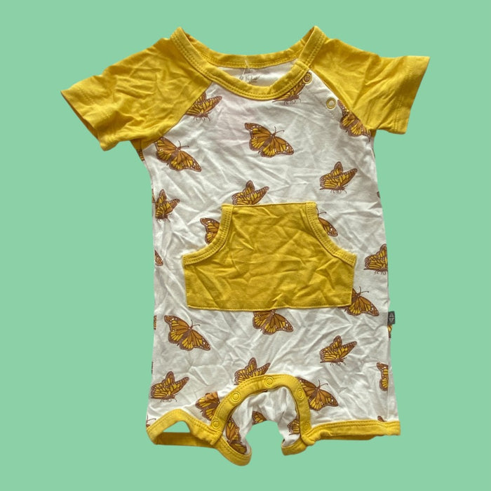 kyte butterfly pocket romper 3-6m