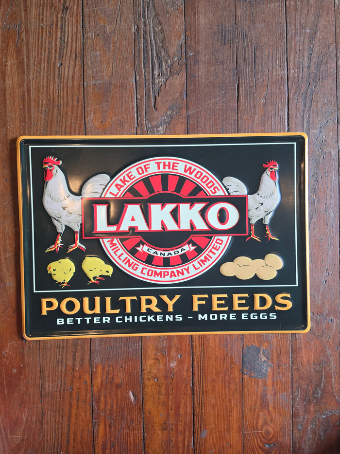 Lakko Poultry Feeds metal sign