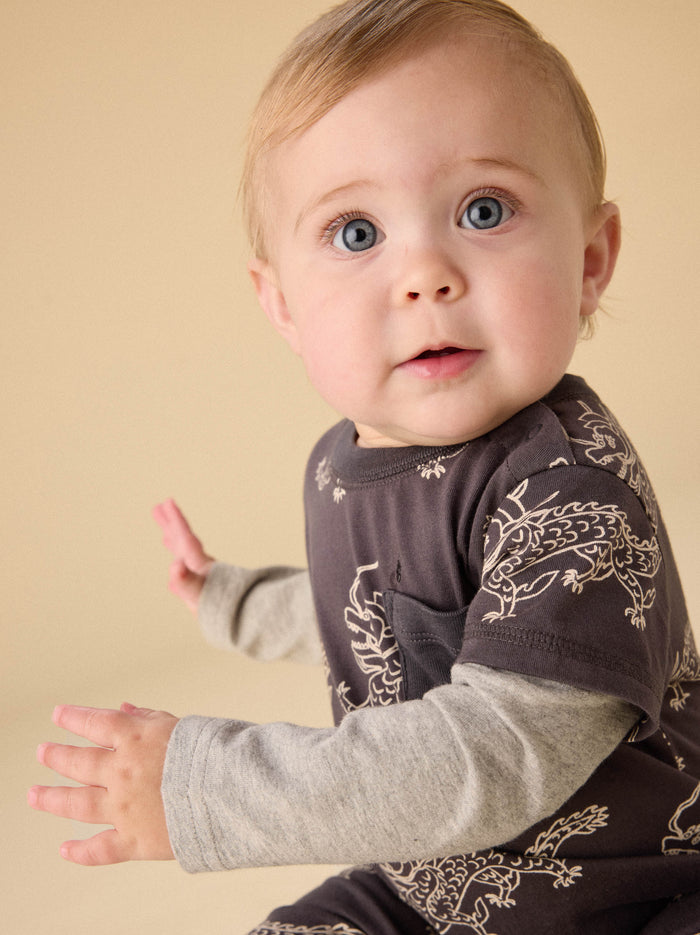 Layered Button-Up Baby Romper