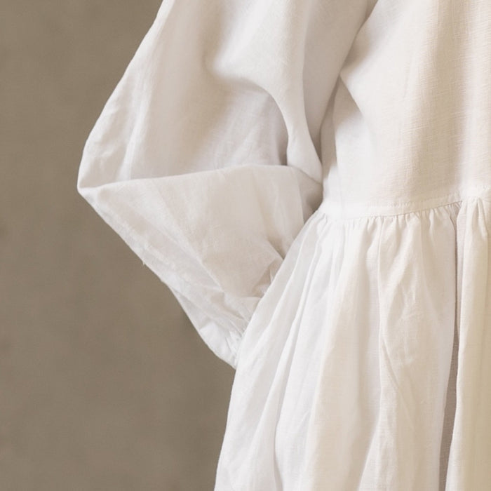LINEN SEISOEN DRESS MILK