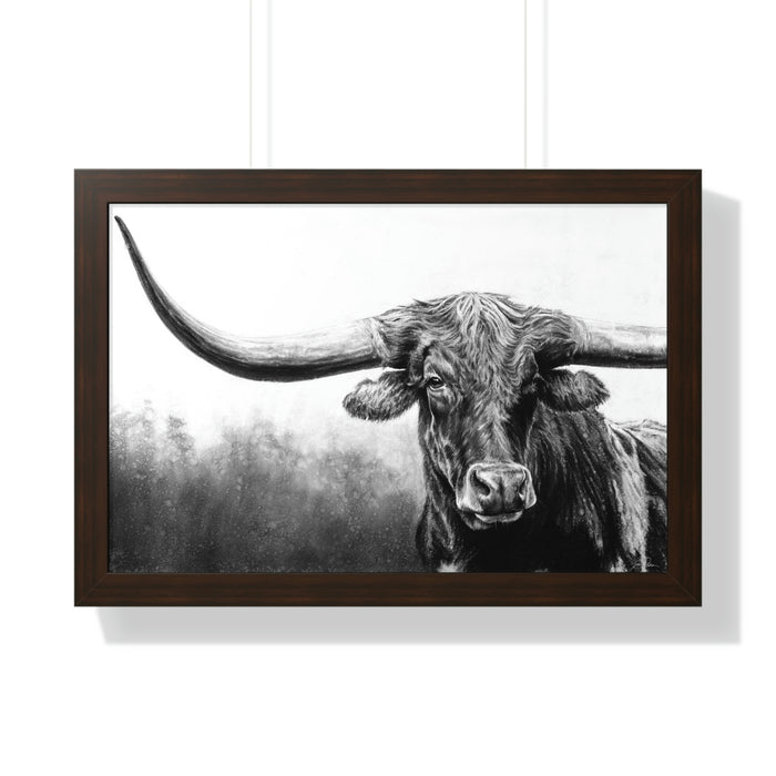 "Long Horn" Framed Paper Print