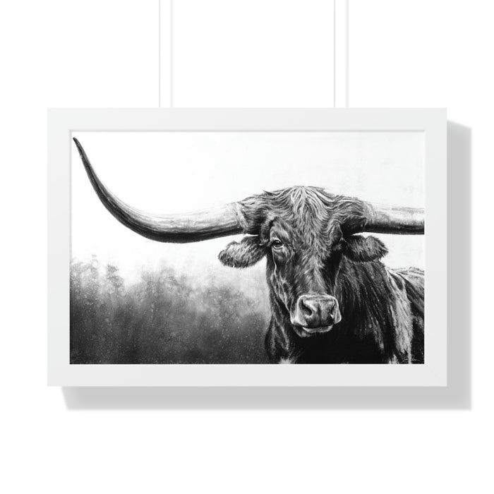 "Long Horn" Framed Paper Print