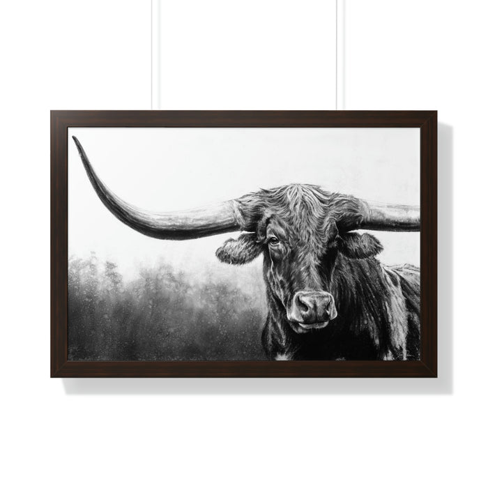 "Long Horn" Framed Paper Print