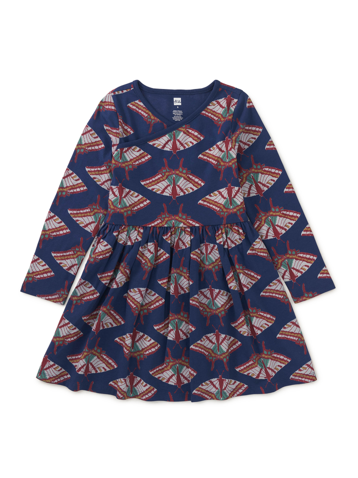 Long Sleeve Wrap Neck Dress