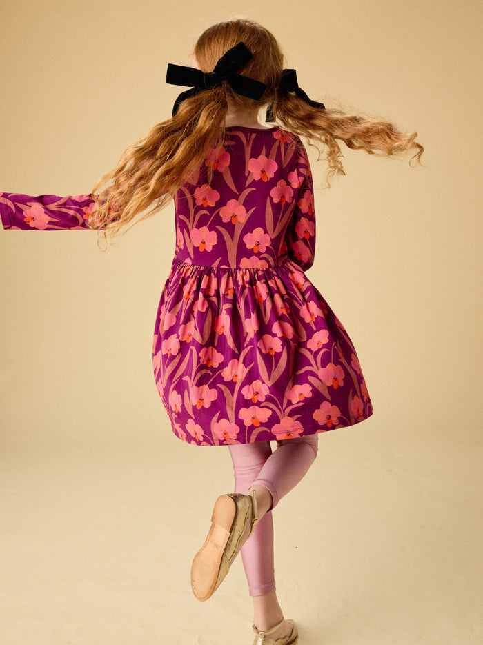 Long Sleeve Wrap Neck Dress