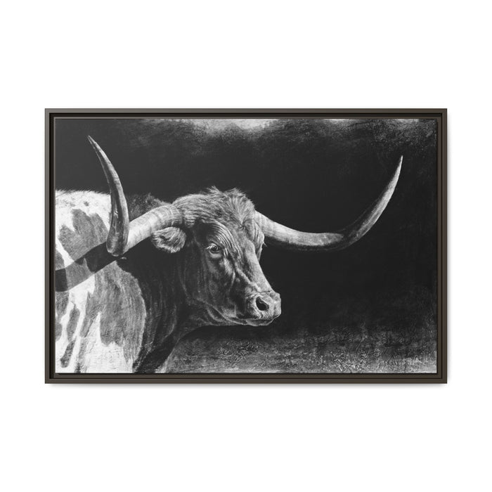 "Longhorn II" Framed Canvas