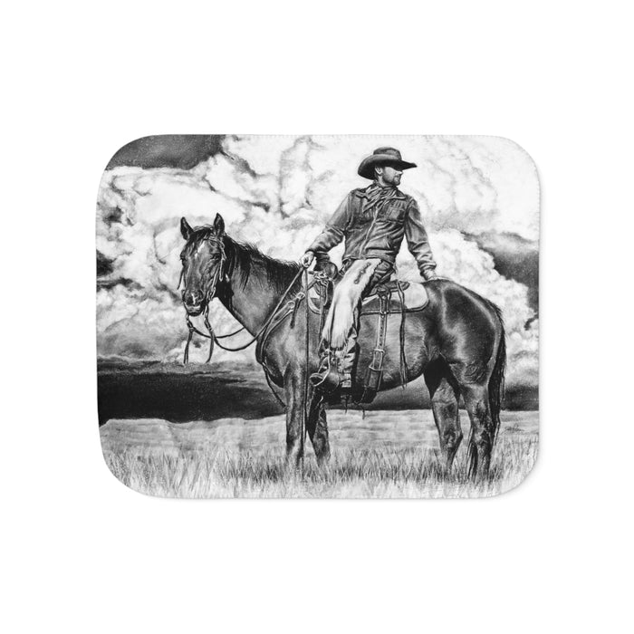 "Looking Back on the Path" Sherpa Blanket.