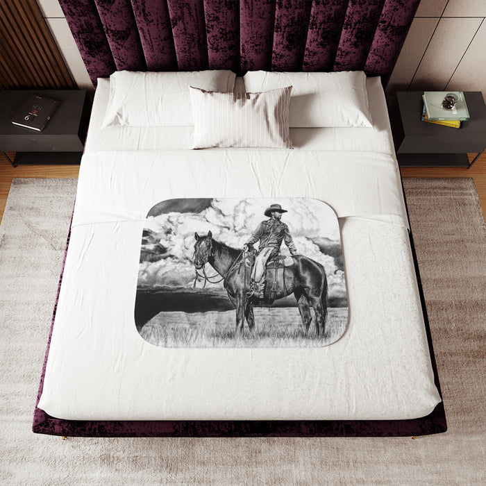 "Looking Back on the Path" Sherpa Blanket.