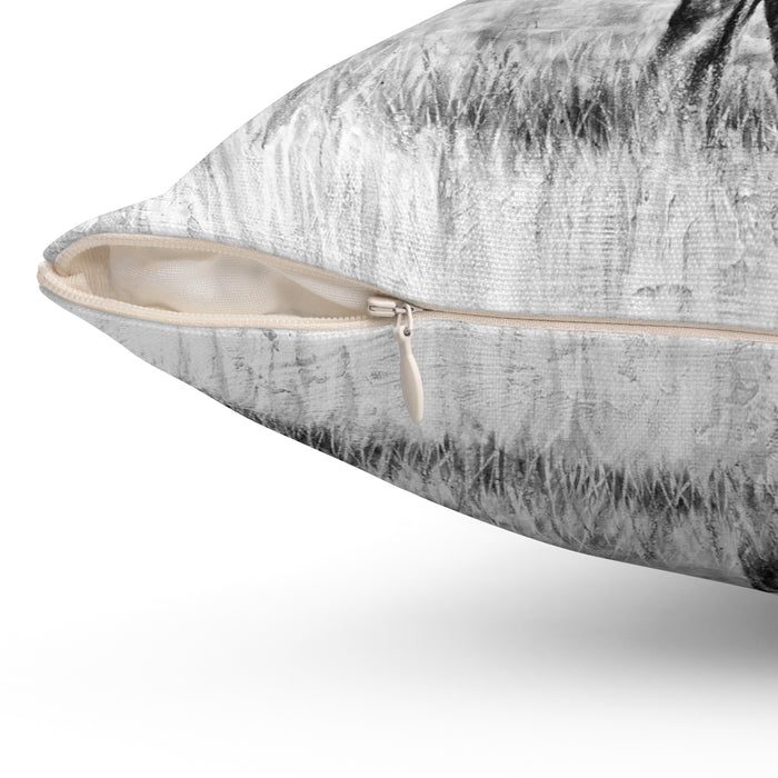 "Looking Back on the Path" Square Pillow.