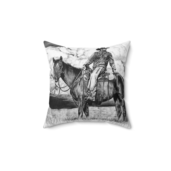 "Looking Back on the Path" Square Pillow.