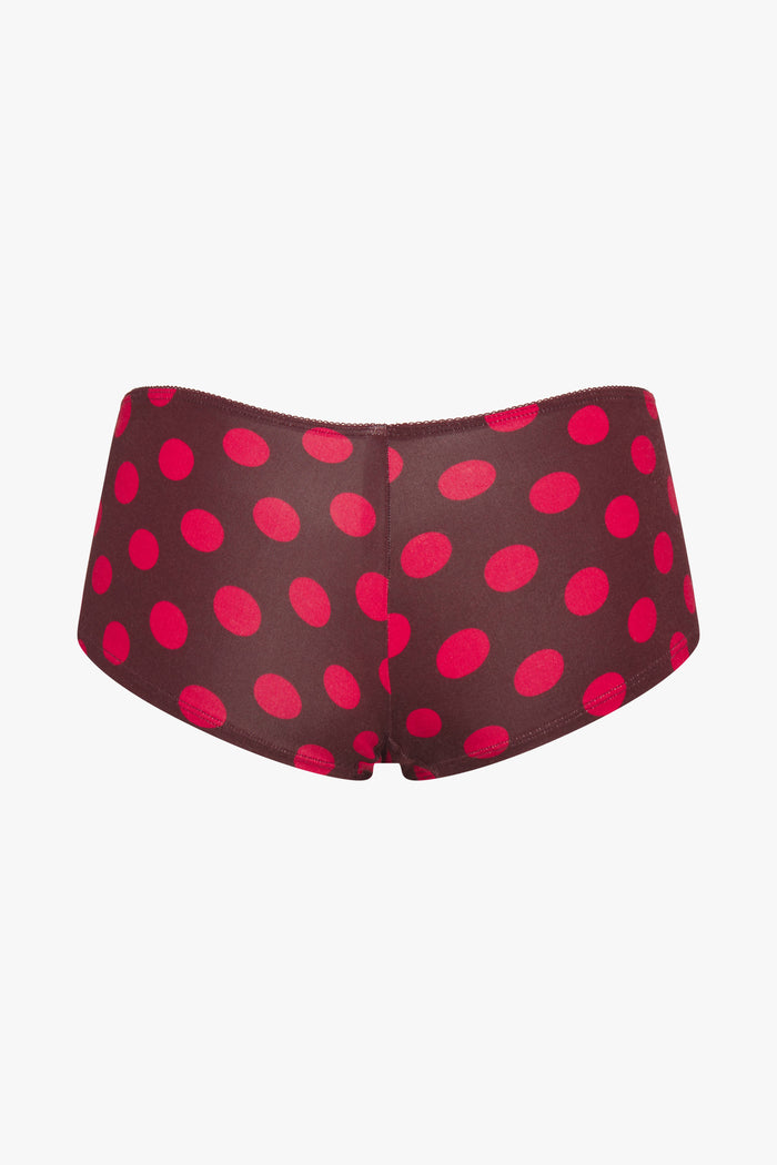 LOW RISE SHORTY BOI BRIEF IN SCARLET DOT