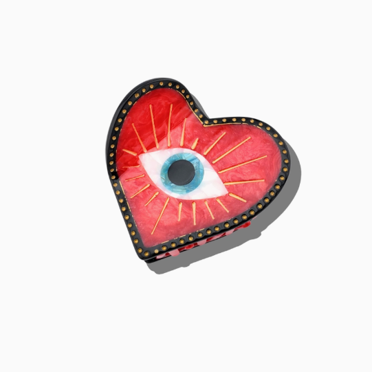 Lucky Eye Heart Hair Claw Clip