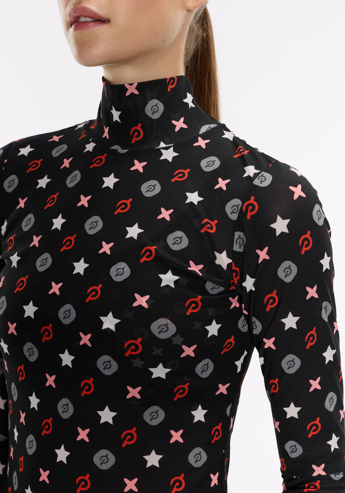 Mesh Mock Neck Long Sleeve