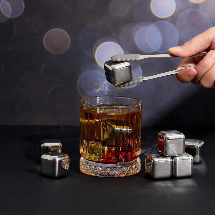 Metal Reusable Beverage Chiller Cubes - Set of 8 Pieces