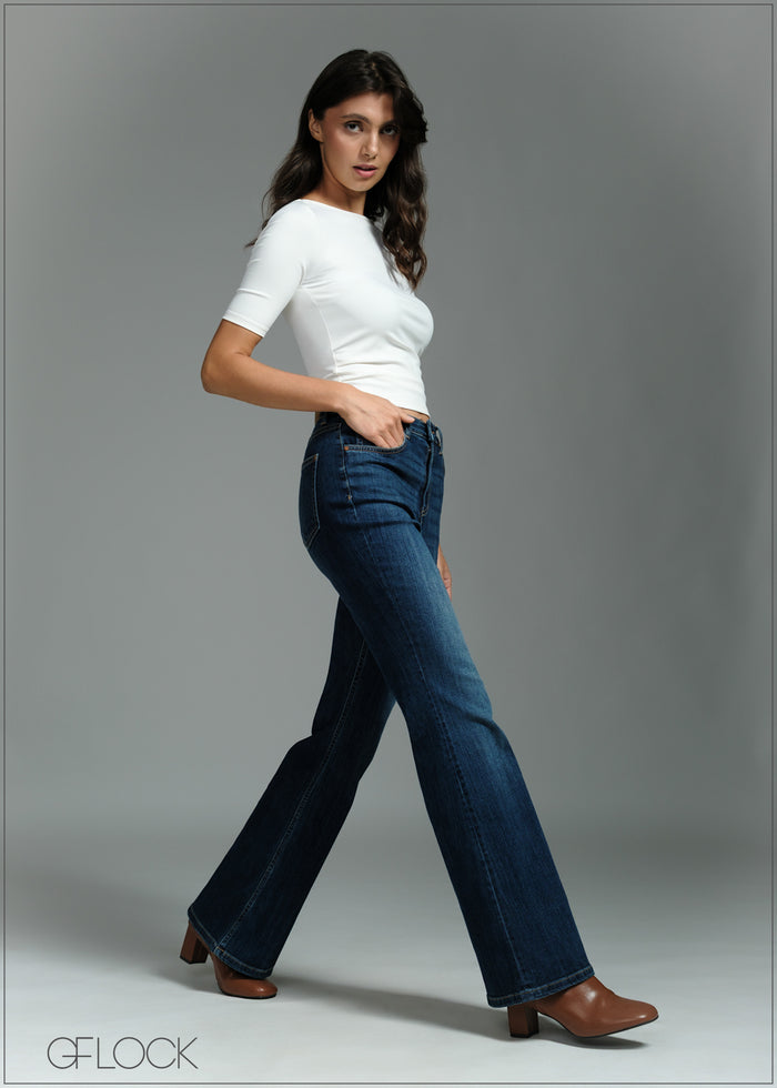 Mid Wash Bootcut Jean - Long Length - 250726