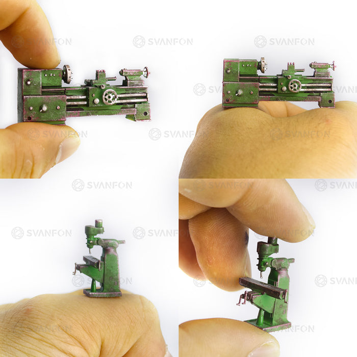 Miniature lathe model and miniature milling machine model