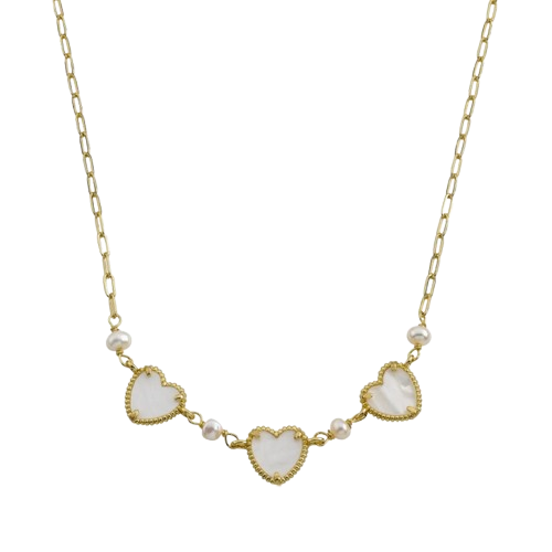 Mother of Pearl Heart Necklace
