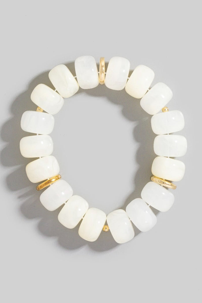 Multi Color Resin Beads Stretch Bracelet