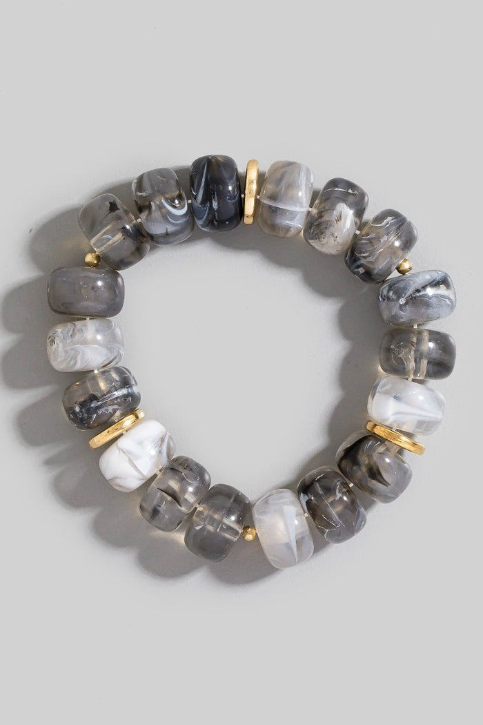 Multi Color Resin Beads Stretch Bracelet