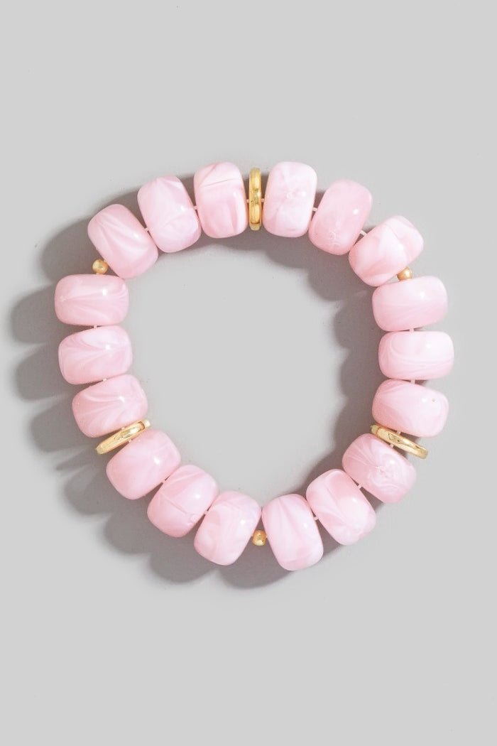 Multi Color Resin Beads Stretch Bracelet