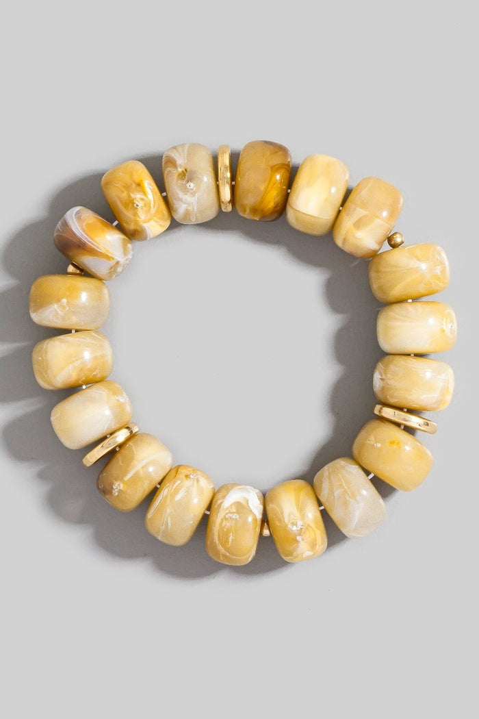 Multi Color Resin Beads Stretch Bracelet