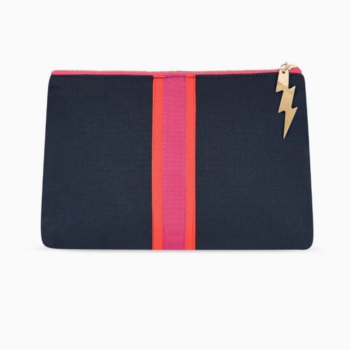 Navy Canvas Clutch