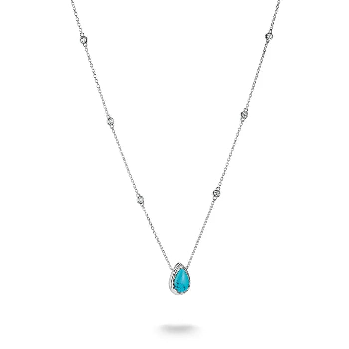 Necklace with Turquoise Teardrop Stone