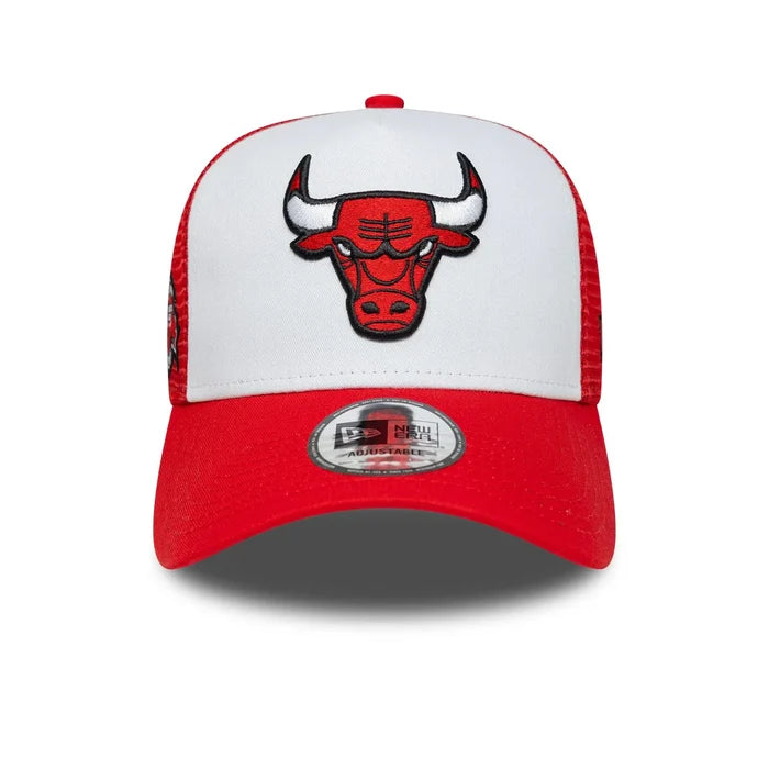 NEW ERA Chicago Bulls NBA Side Patch Red 9FORTY A-Frame Trucker Adjustable Cap