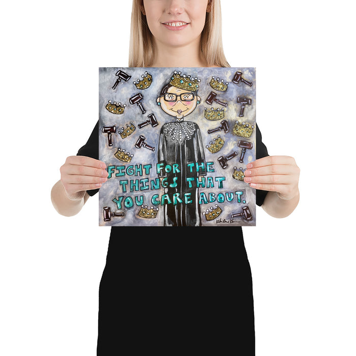 Notorious RBG Glitter Quote Painting