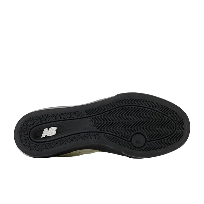 Black sole of a shoe with New Balance logo on a white background