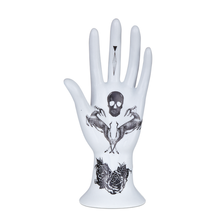 Open Hand Skull Sculpture