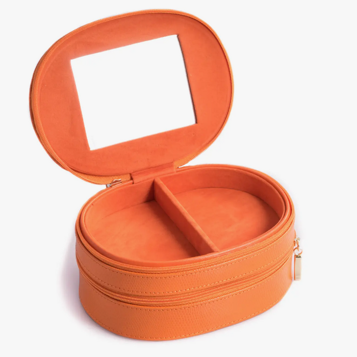 Orange Lizard Leather Jewelry Box