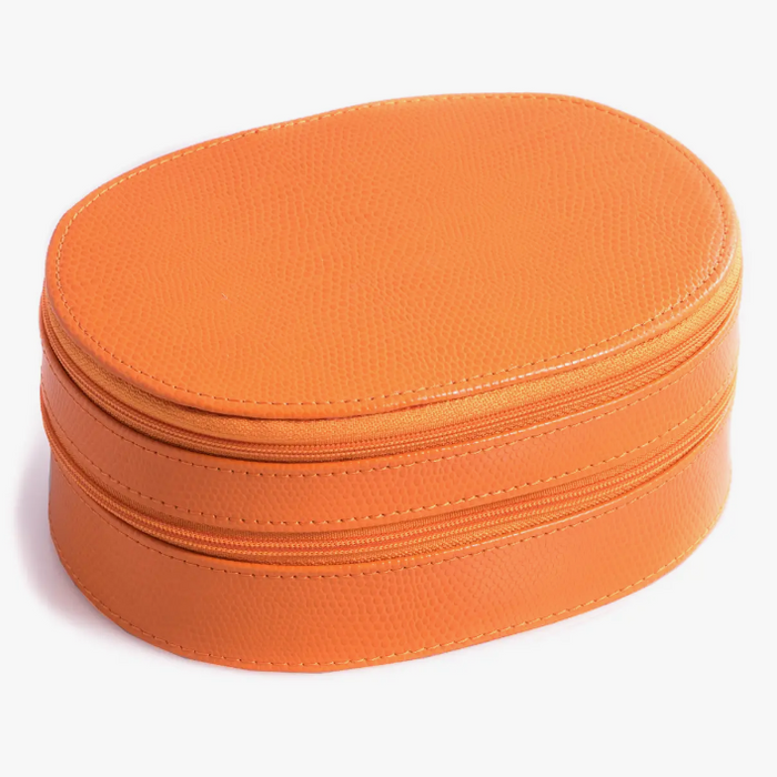 Orange Lizard Leather Jewelry Box