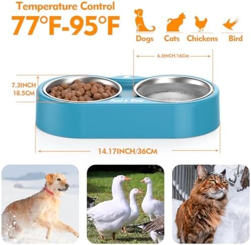 Outdoor Heated Dog Bowl Provides Drinkable Water & Food in Winter Dog Bowls & Feeders Pet Clever