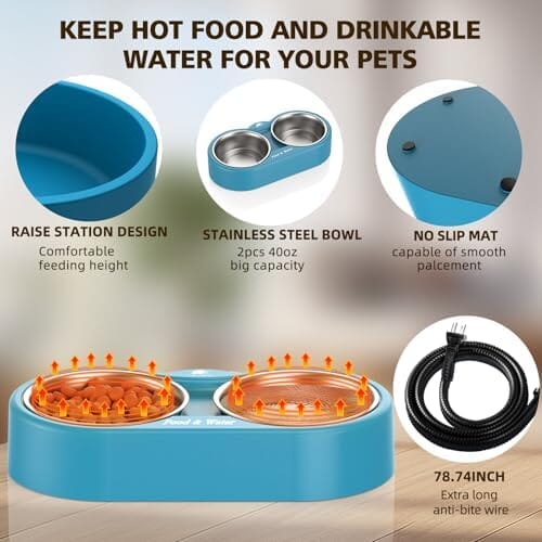 Outdoor Heated Dog Bowl Provides Drinkable Water & Food in Winter Dog Bowls & Feeders Pet Clever