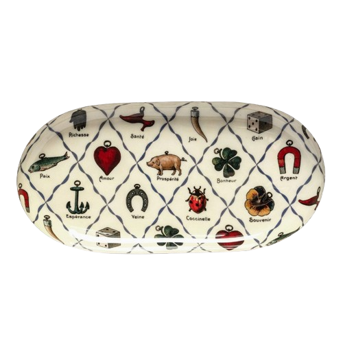 Oval Enamel Tray - Charms