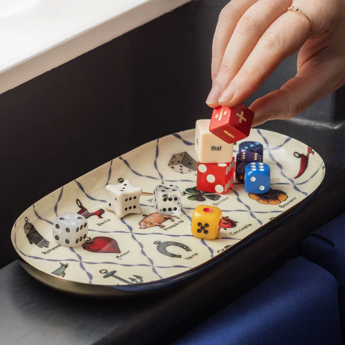 Oval Enamel Tray - Charms