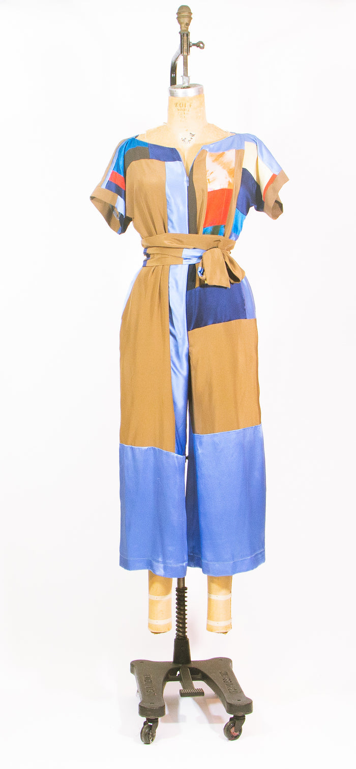 Patchwork Silk Jumpsuit