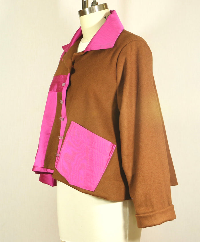 Patchwork Swing Wool and Silk Jacket