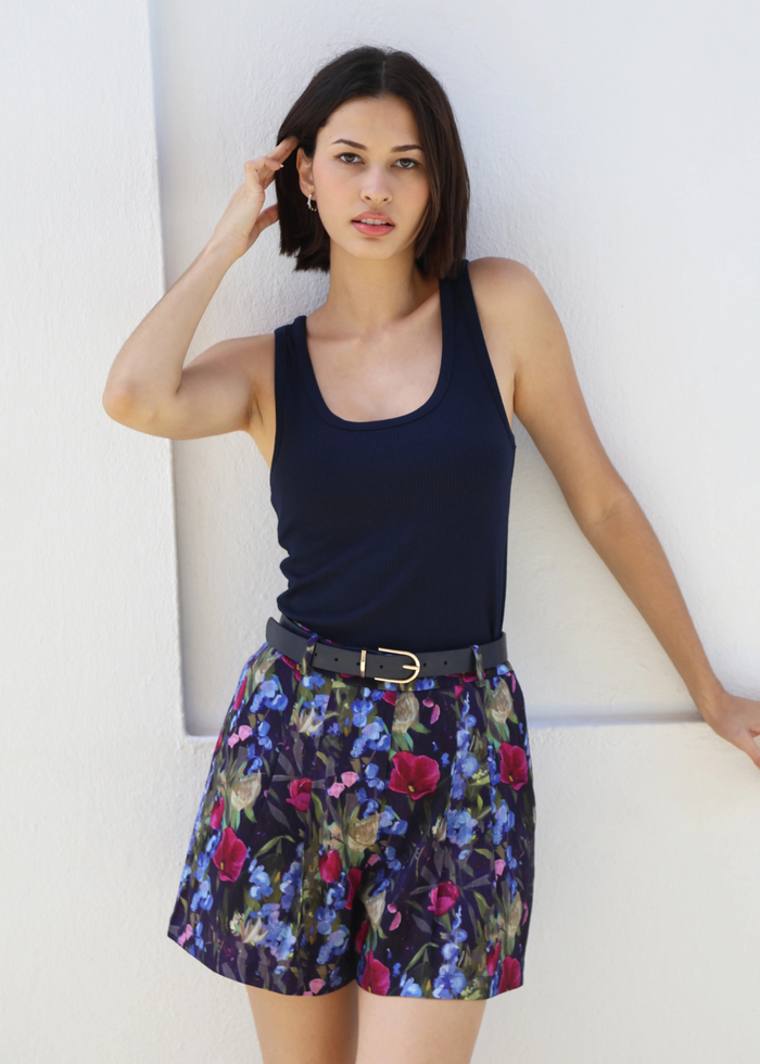 FLORA FLORAL PRINT SHORTS