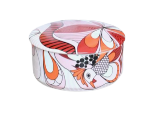 Peacock Round Box Orange