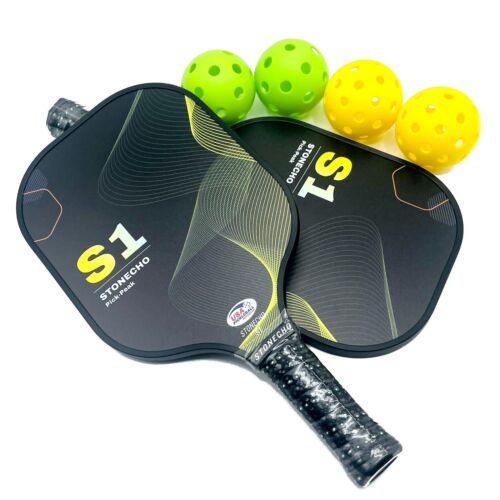 Pickleball Paddles Set - 2 Lightweight Paddles & 4 FREE Balls (USAPA Approved)