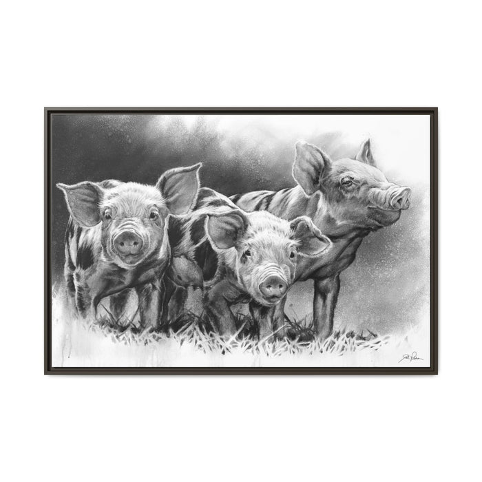 "Pig Tales" Framed Canvas
