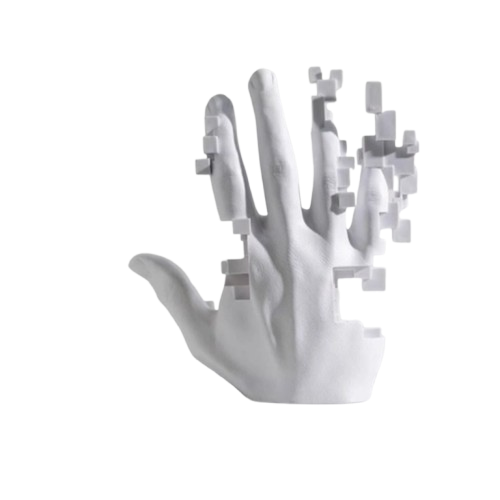 Pixel Hand Sculpture