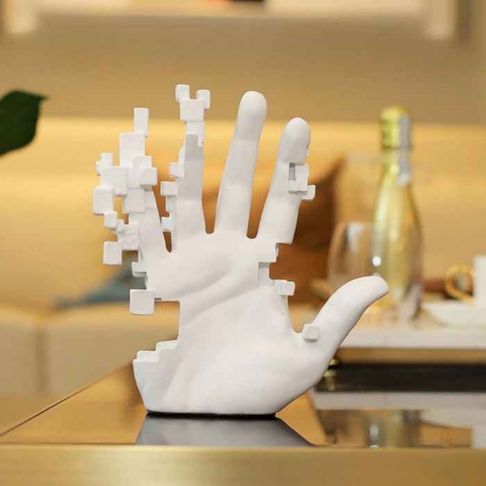 Pixel Hand Sculpture