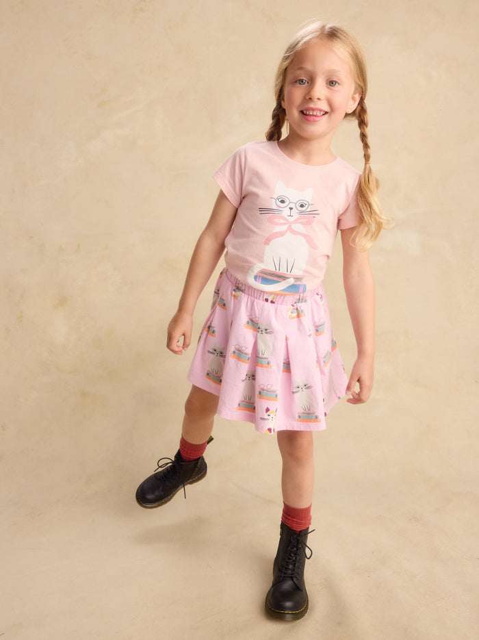 Pleated Jersey Skirt