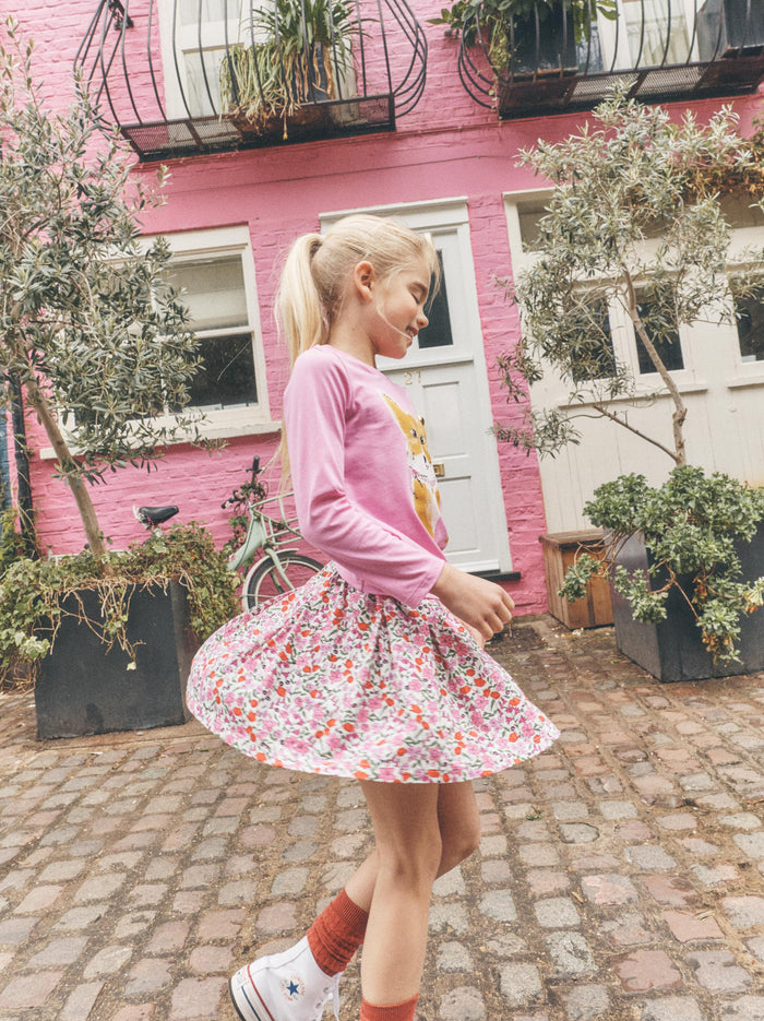 Pleated Jersey Skirt