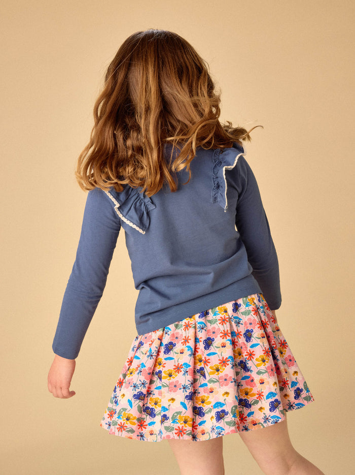 Pleated Jersey Skirt