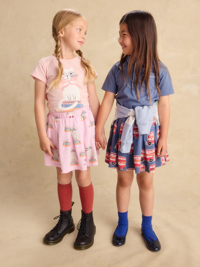 Pleated Jersey Skirt